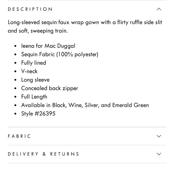 MAC DUGGAL SEQUINED FAUX WRAP DRESS IN SILVER. SZ 10 nwt - Picture 6 of 6